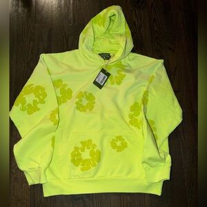 Denim Tears Mono Cotton Wreath Hoodie “Neon Green” AUTHENTIC
